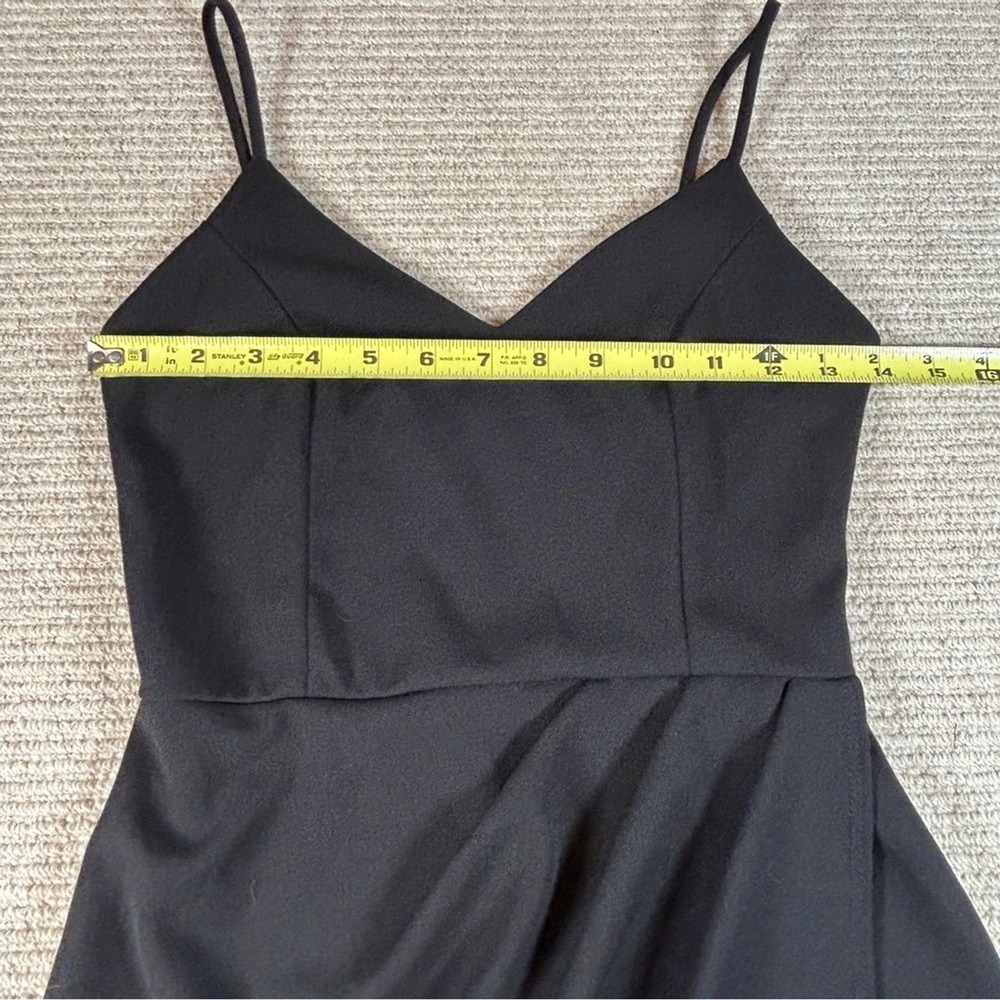 Lulus Black Mini Dress Small Spaghetti Strap Bodycon Minimalist LBD Date Night - Picture 5 of 11